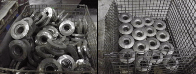 GK Castings before & after shot blast process
