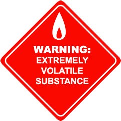 Warning Volatile Substance label